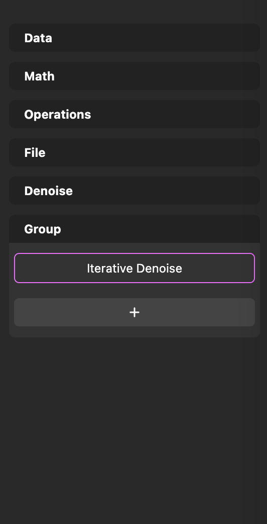 Screenshot of the group category